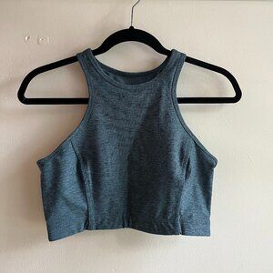 Outdoor Voices Athena Crop Top sports bra, blue-green, size M